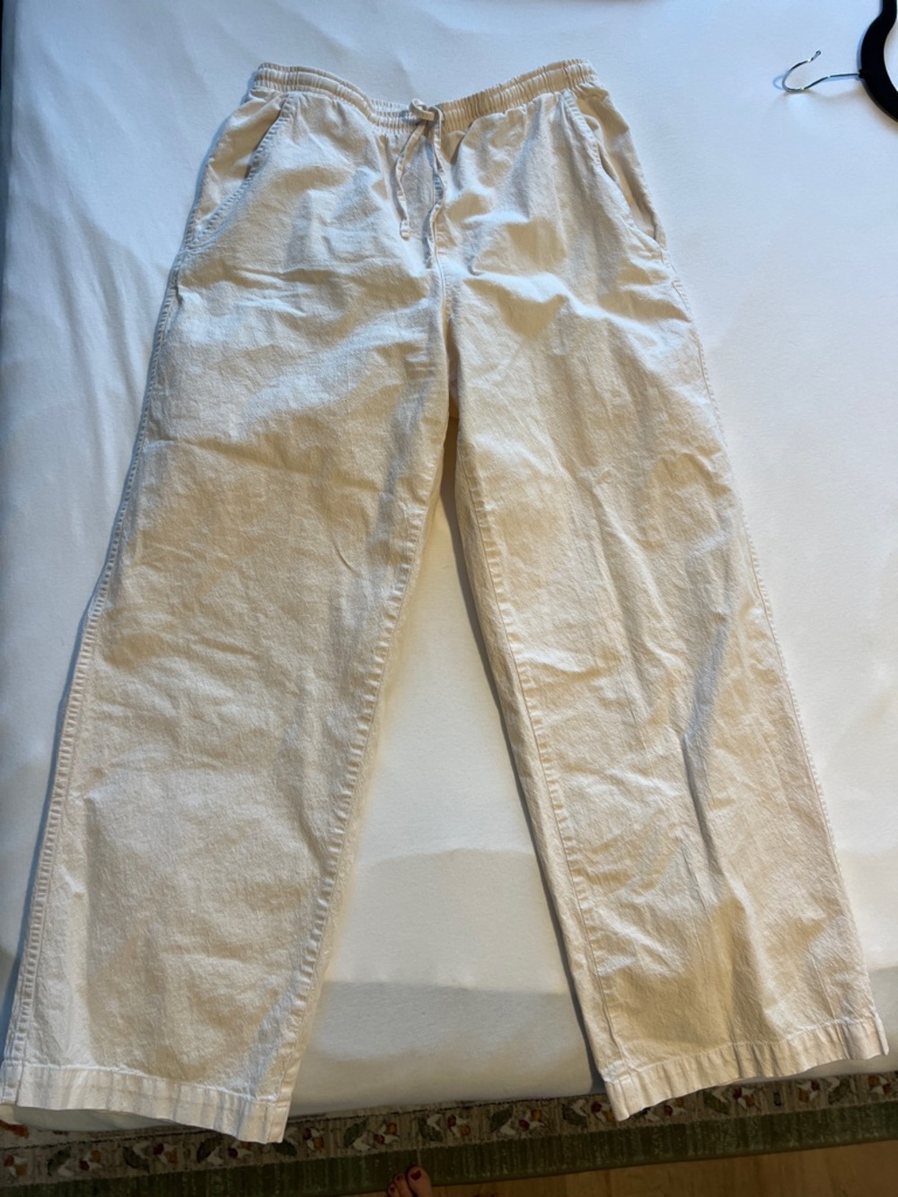 Casual Corner Annex Petite Neutral Cream Drawstring Pants